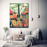 Painting by Numbers Illustration Paris Eiffel Tower